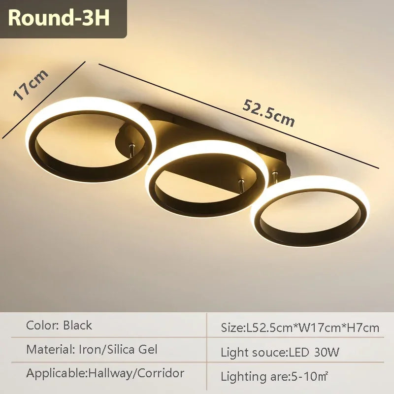 Nøordka Light Ceiling Light Fixtures Minimalist Black Square Interior Ceiling Light in Black