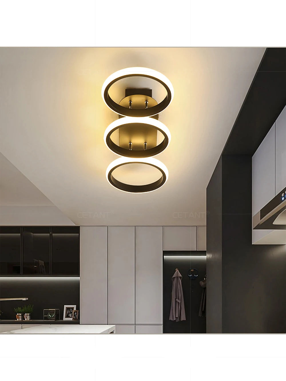 Nøordka Light Ceiling Light Fixtures Minimalist Black Square Interior Ceiling Light in Black