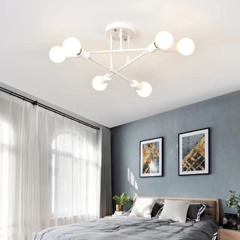 Nøordka Light Ceiling Light Fixtures Model B Iron Mid Century Modern Flush Mount Ceiling Light