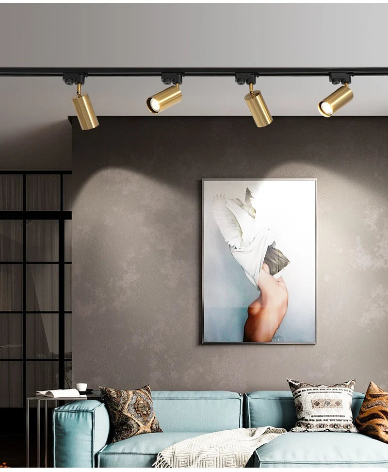 Nøordka Light Ceiling Light Fixtures Modern Black &amp; Gold Flush-Mount Ceiling Spotlight Track Lighting Fixture