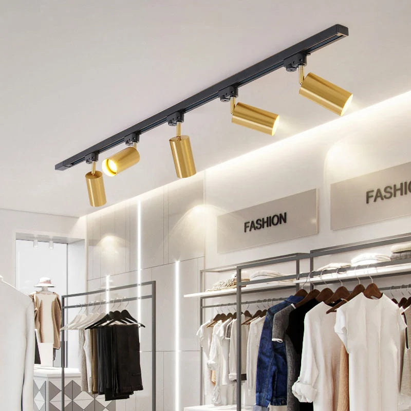 Nøordka Light Ceiling Light Fixtures Modern Black &amp; Gold Flush-Mount Ceiling Spotlight Track Lighting Fixture