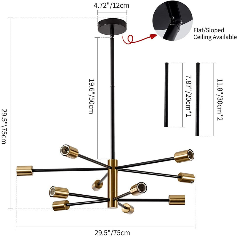 Nøordka Light Ceiling Light Fixtures Modern Energy Saving Black & Gold Branch Flush Mount Ceiling Light