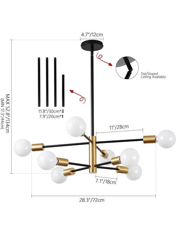 Nøordka Light Ceiling Light Fixtures Modern Energy Saving Black & Gold Branch Flush Mount Ceiling Light
