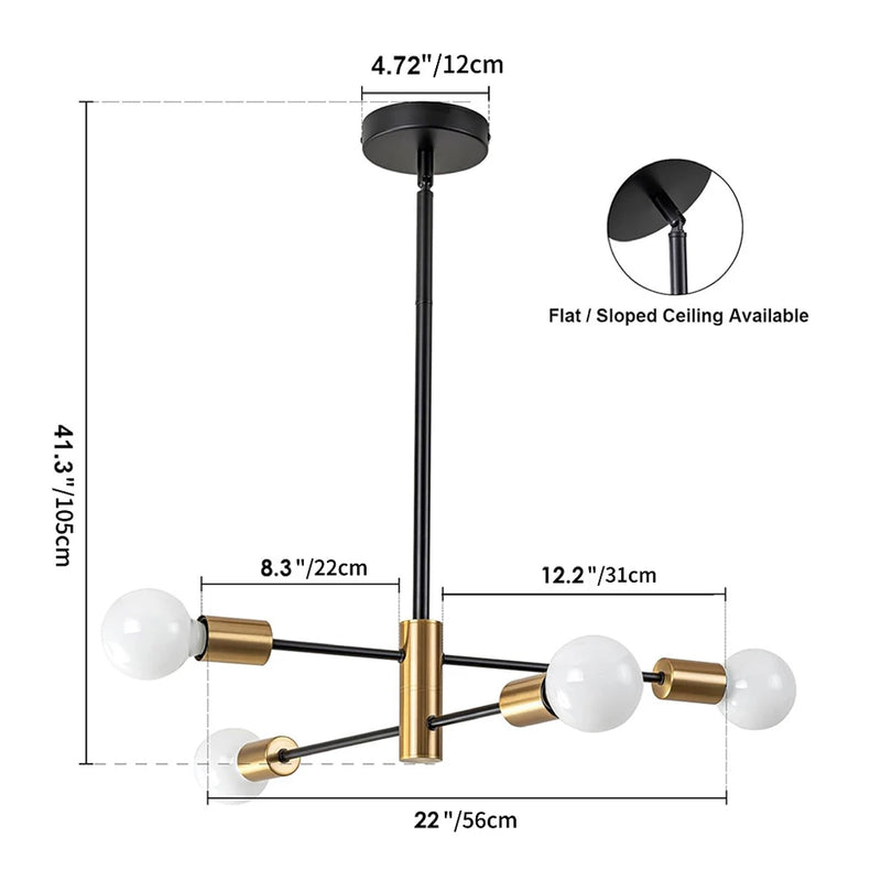 Nøordka Light Ceiling Light Fixtures Modern Energy Saving Black &amp; Gold Branch Flush Mount Ceiling Light