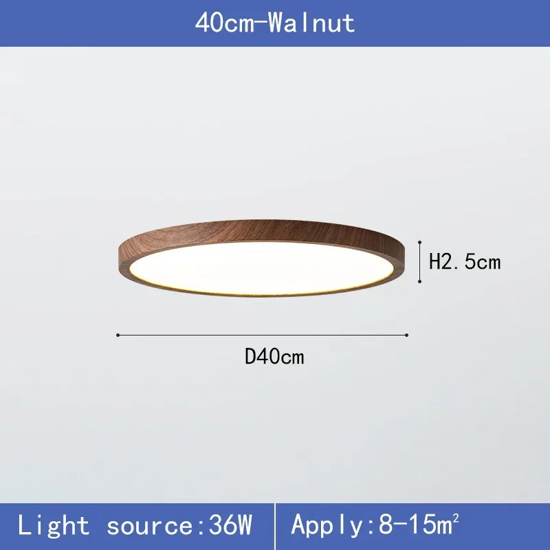 Nøordka Light Ceiling Light Fixtures Modern LED Ceiling Light With Ultrathin Wood Grain Design