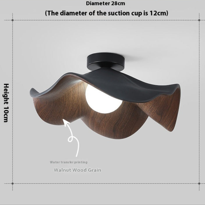 Nøordka Light Ceiling Light Fixtures Modern Minimalist Walnut Grain Flush-Mount Ceiling Light