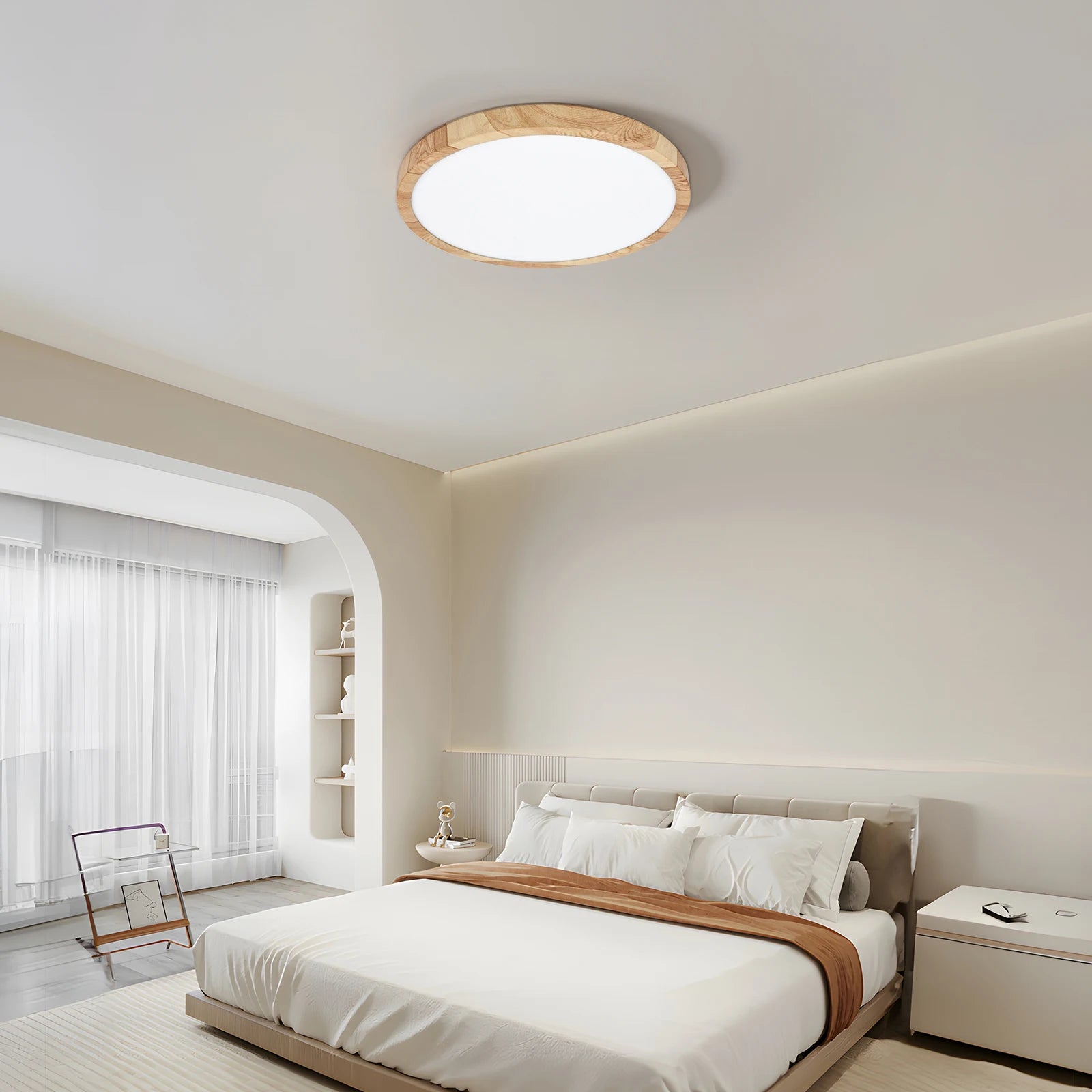 Nøordka Light Ceiling Light Fixtures Golden shell-32W / Dimmable Modern Wood Grain LED Ceiling Light With Three Color Options