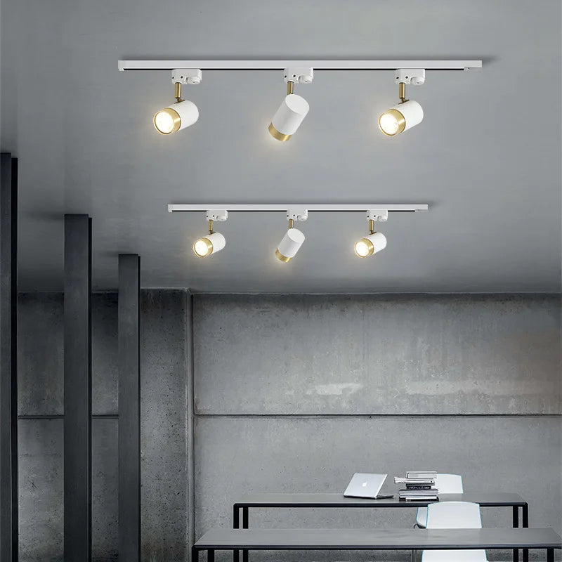 Multi-Angle Adjustable Flush-Mount Spotlight Track Lighting Fixture