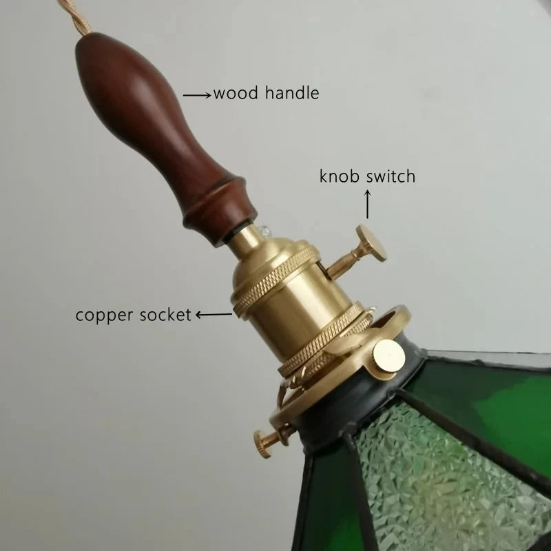 Nøordka Light Ceiling Light Fixtures Retro Tiffany Glass Copper Pendant Light Fixture