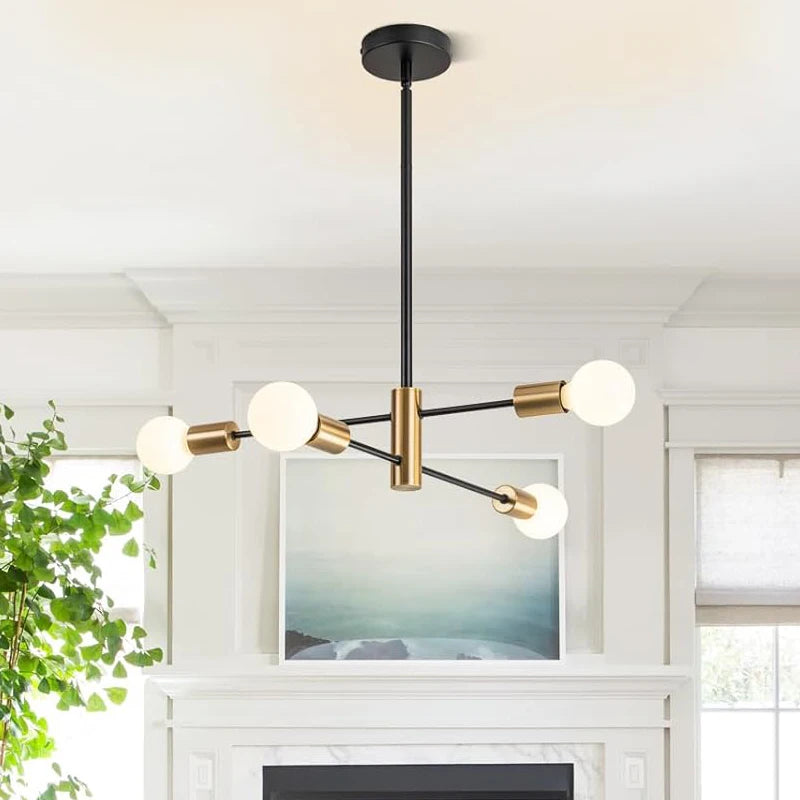 Nøordka Light Ceiling Light Fixtures Sputnik Black Chandelier Flush Mount Ceiling Light Fixture