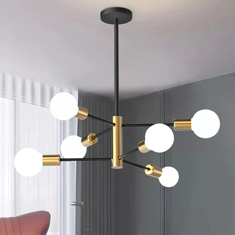 Nøordka Light Ceiling Light Fixtures Sputnik Black Chandelier Flush Mount Ceiling Light Fixture