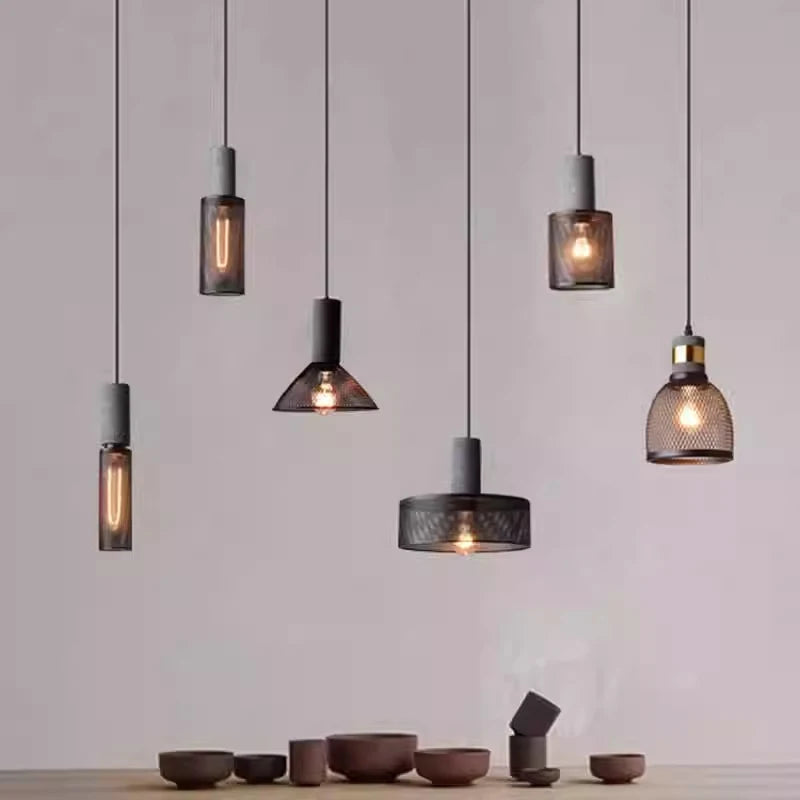 Nøordka Light Ceiling Light Fixtures Vintage Concrete Tone Pendant Light Fixture