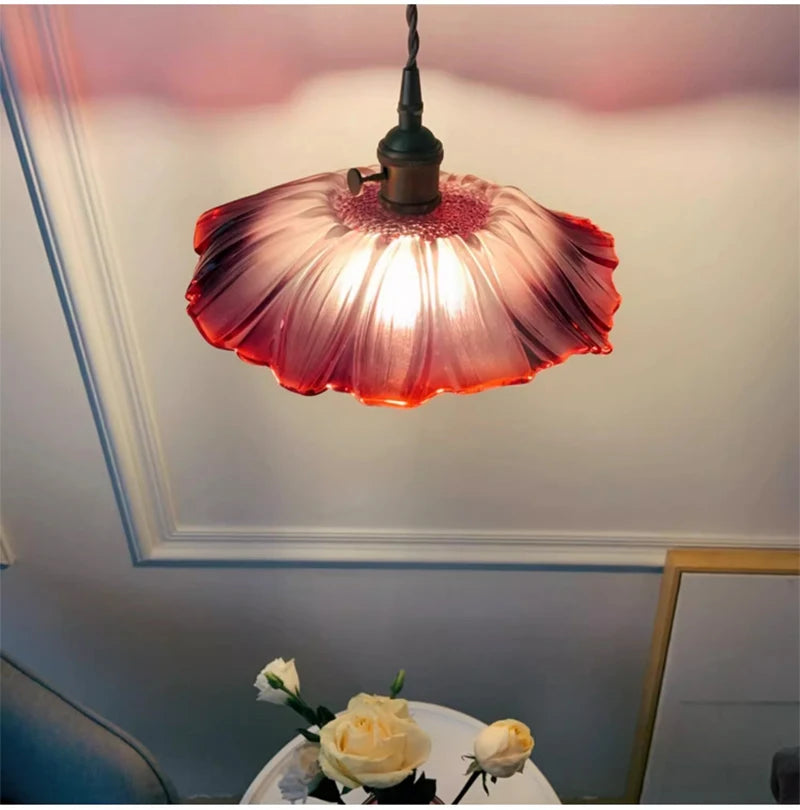 Nøordka Light Ceiling Light Fixtures Vintage Flower Glass Ceiling Light