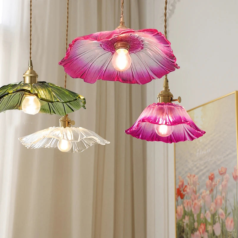 Nøordka Light Ceiling Light Fixtures Vintage Flower Glass Ceiling Light