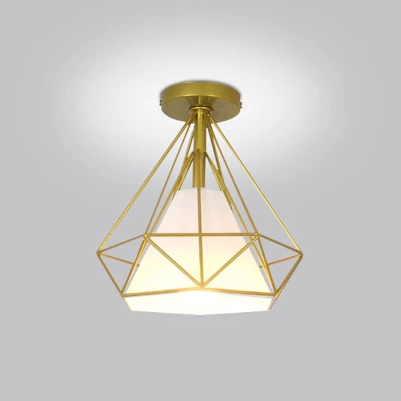 Nøordka Light Ceiling Light Fixtures Vintage Iron Caged Flush-Mount Ceiling Light for Bedroom Decor