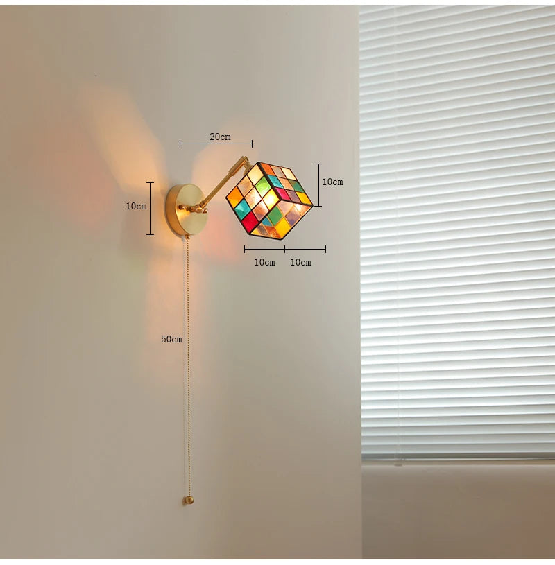 Nøordka Light Ceiling Light Fixtures Vintage Rural Colored Glass Lamp Pendant Light Fixture