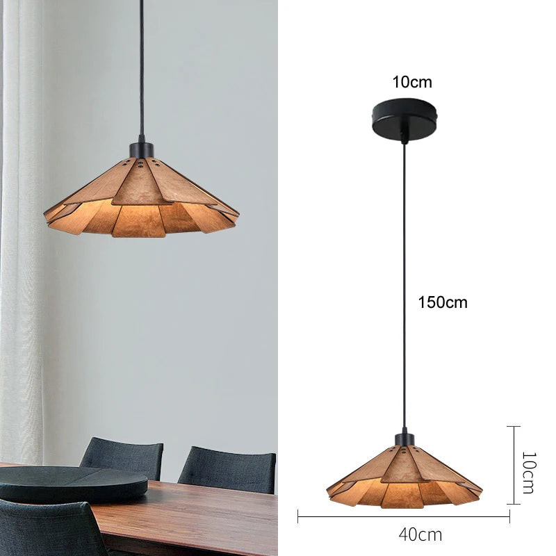Nøordka Light Ceiling Light Fixtures Wabi-Sabi Style Wood Pendant Light Fixture