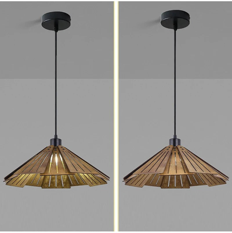 Nøordka Light Ceiling Light Fixtures Wabi-Sabi Style Wood Pendant Light Fixture