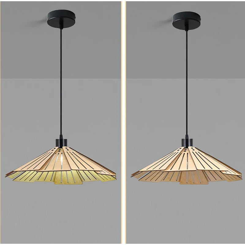 Nøordka Light Ceiling Light Fixtures Wabi-Sabi Style Wood Pendant Light Fixture