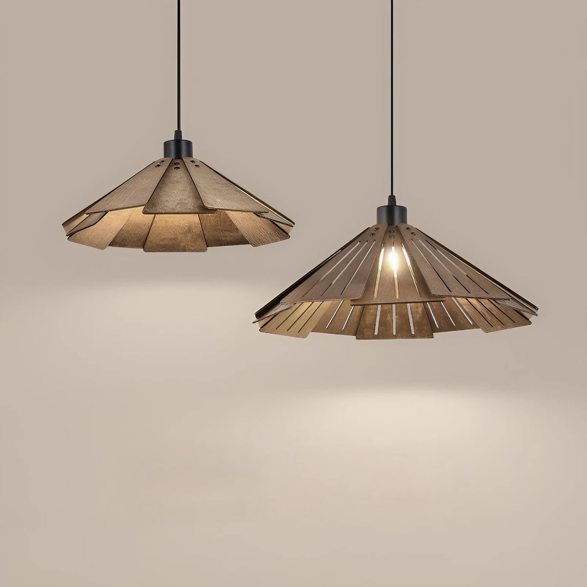 Nøordka Light Ceiling Light Fixtures Wabi-Sabi Style Wood Pendant Light Fixture