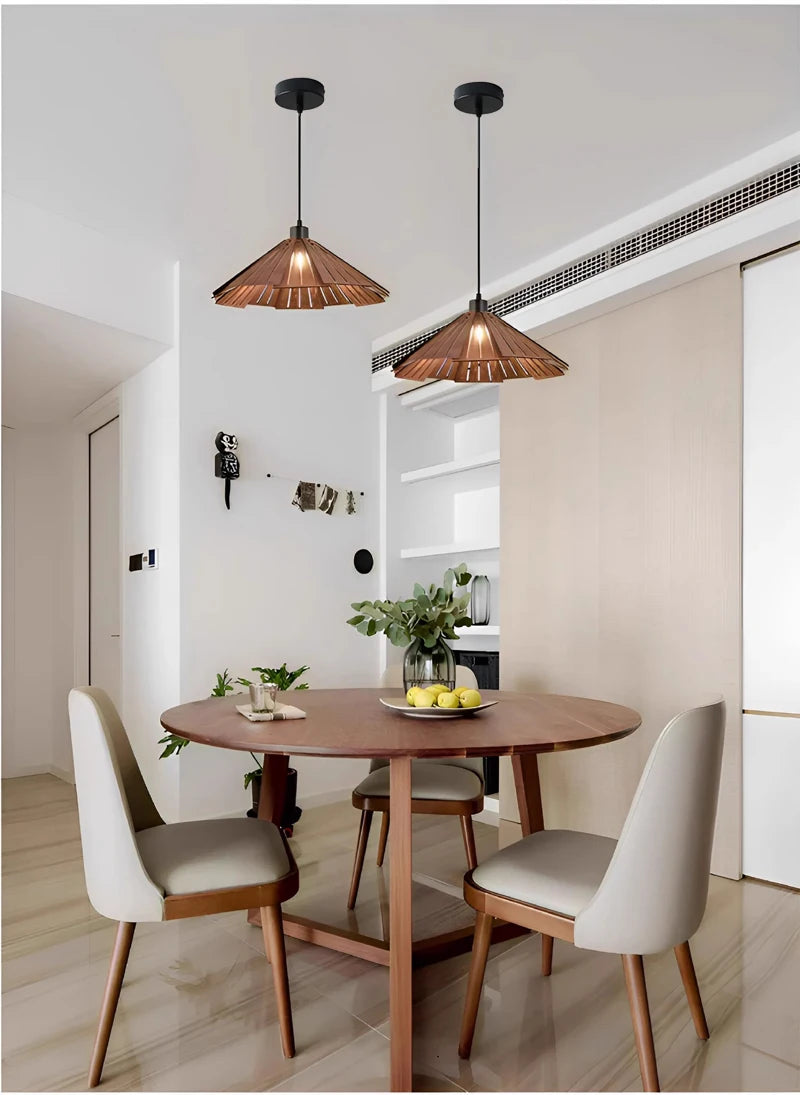 Nøordka Light Ceiling Light Fixtures Wabi-Sabi Style Wood Pendant Light Fixture