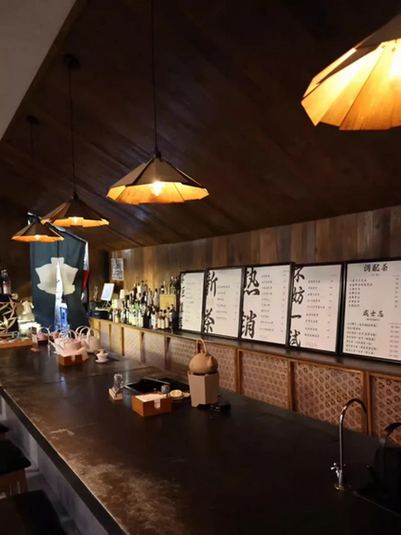 Nøordka Light Ceiling Light Fixtures Wabi-Sabi Style Wood Pendant Light Fixture