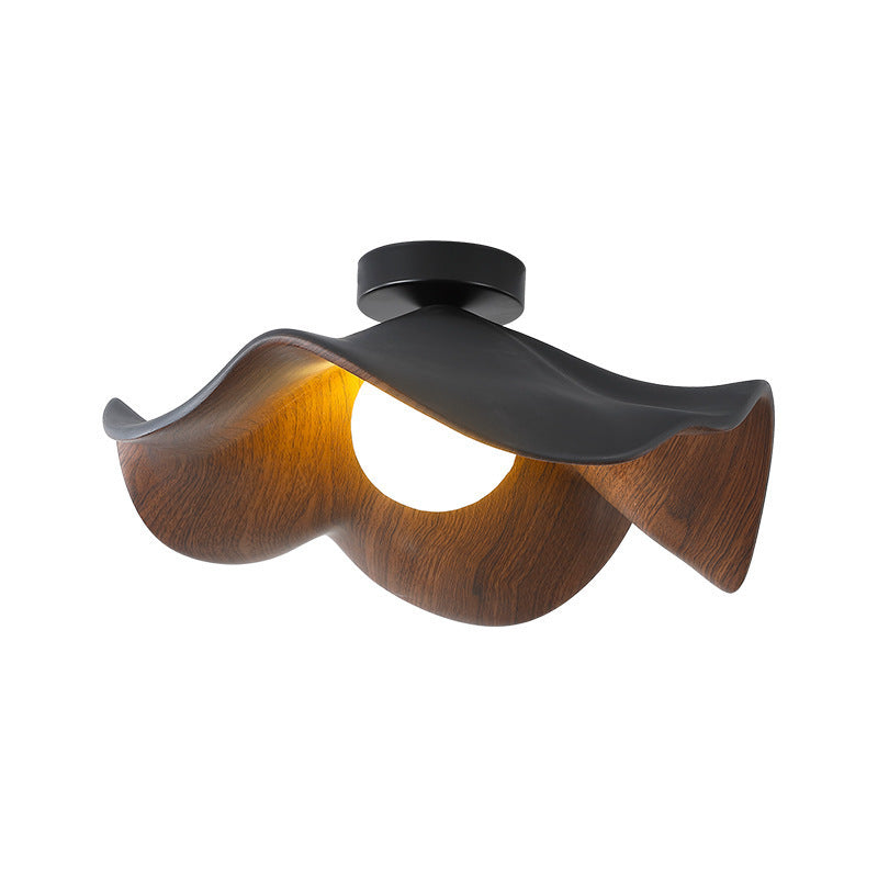 Nøordka Light Ceiling Light Fixtures Walnut Wood Grain - 11" X 5" / Three Light Modern Minimalist Walnut Grain Flush-Mount Ceiling Light