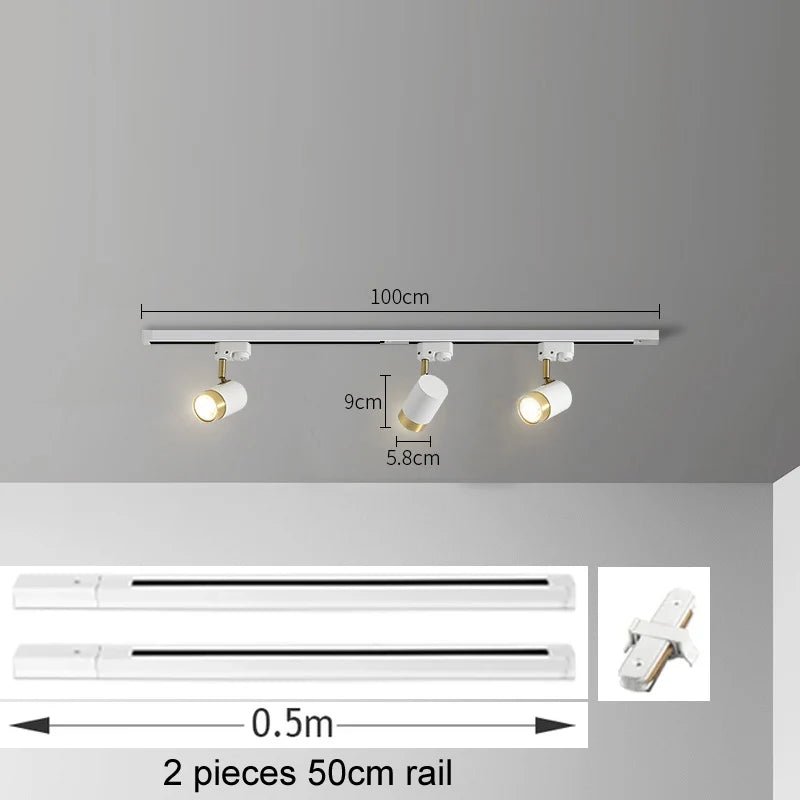 Nøordka Light Ceiling Light Fixtures White - 3 Bulb Track Multi-Angle Adjustable Flush-Mount Spotlight Track Lighting Fixture