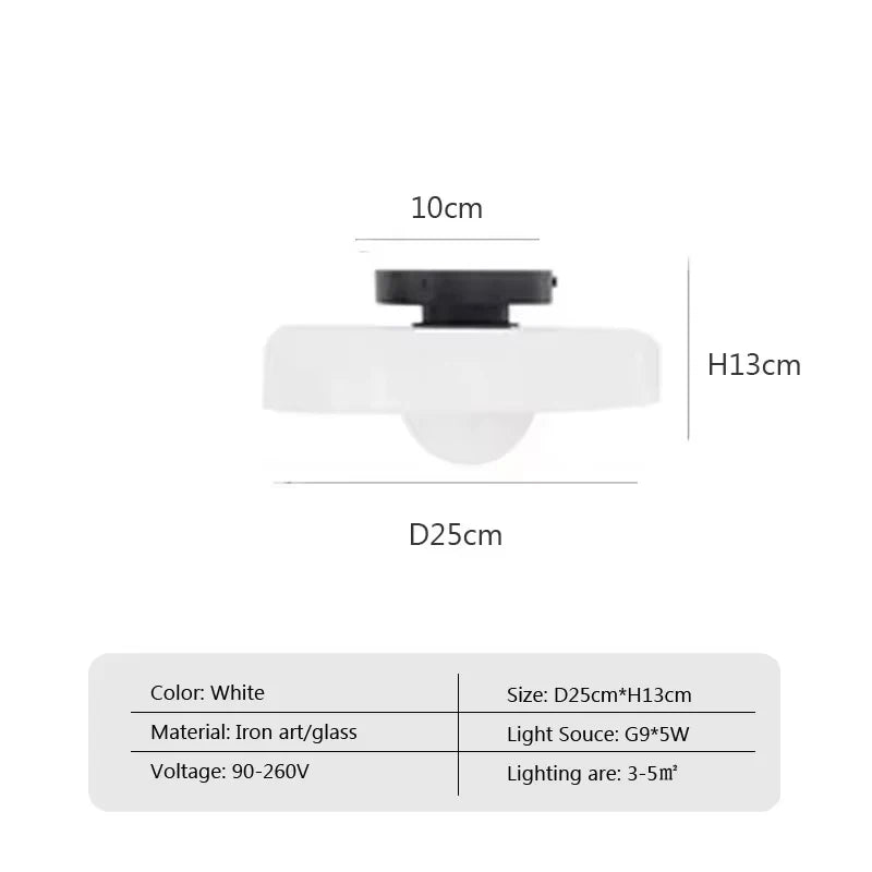 Nøordka Light Ceiling Light Fixtures White / Use Your Own Mid Century Modern Glass Dome Flush Mount Ceiling Light