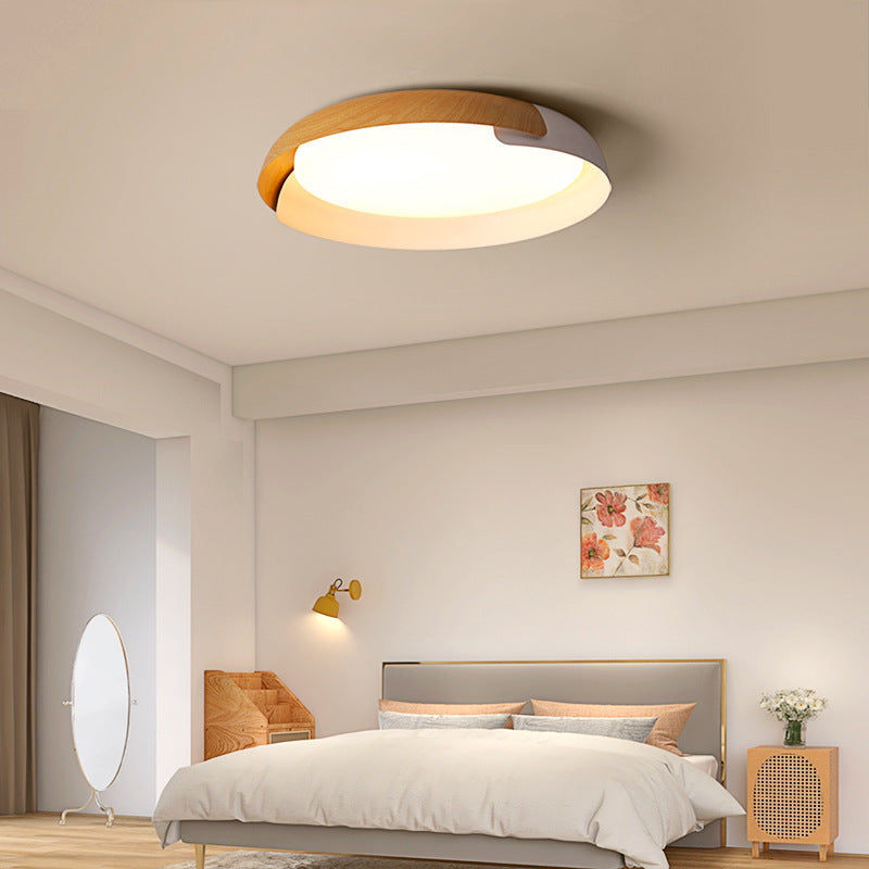 Nøordka Light Ceiling Light Fixtures White Wood / 3 Color / 16.5" Nordic Flush-Mount Ceiling Light for Bedroom
