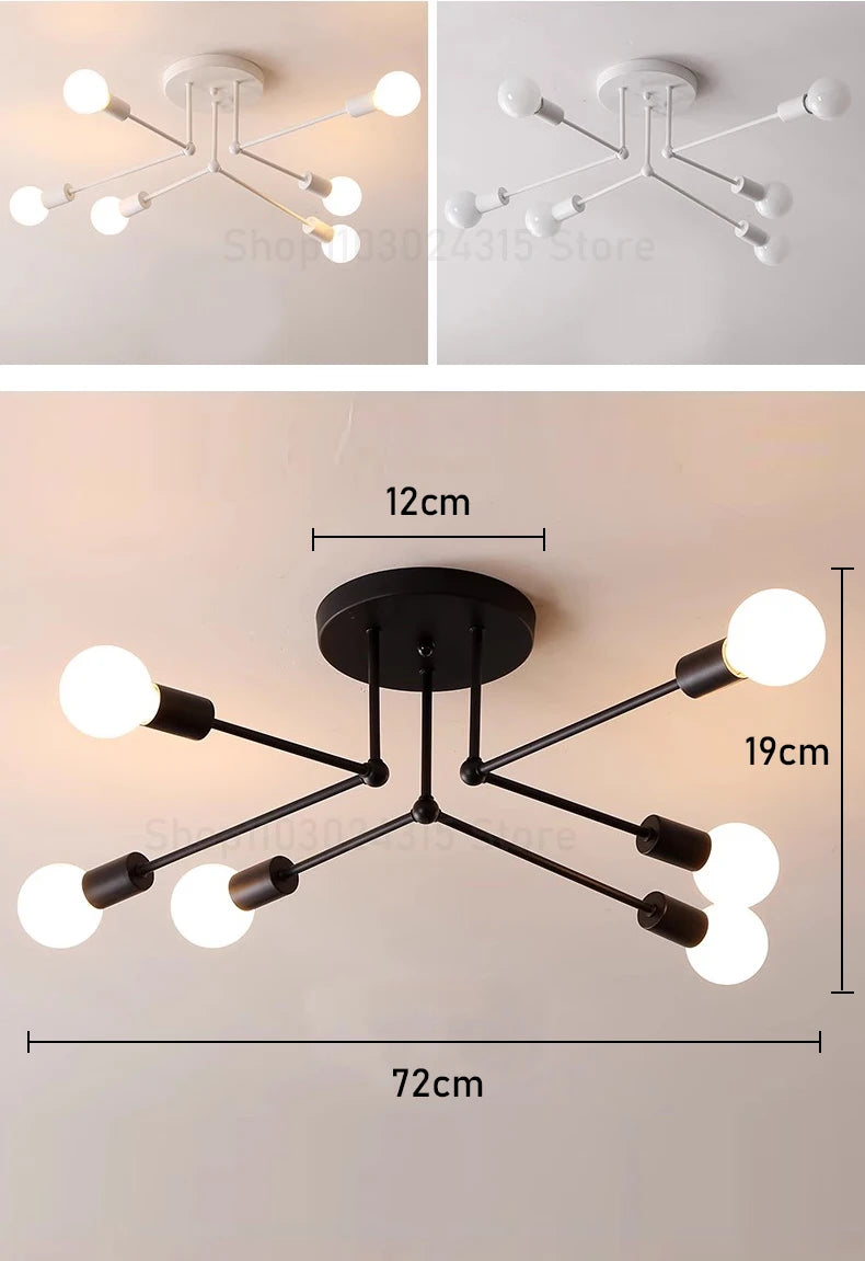 Nøordka Light Ceiling Light Fixtures Wrought Iron Flush-Mount Ceiling Light Fixture