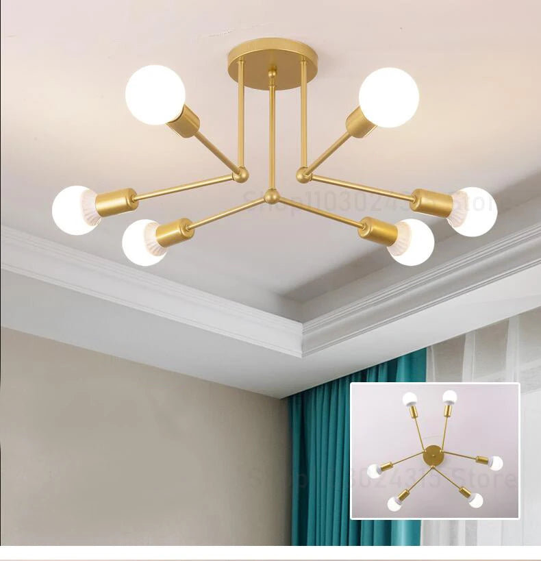 Nøordka Light Ceiling Light Fixtures Wrought Iron Flush-Mount Ceiling Light Fixture
