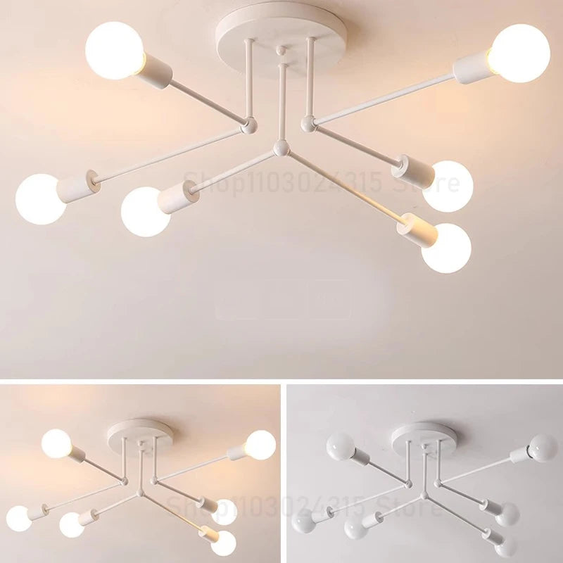 Nøordka Light Ceiling Light Fixtures Wrought Iron Flush-Mount Ceiling Light Fixture