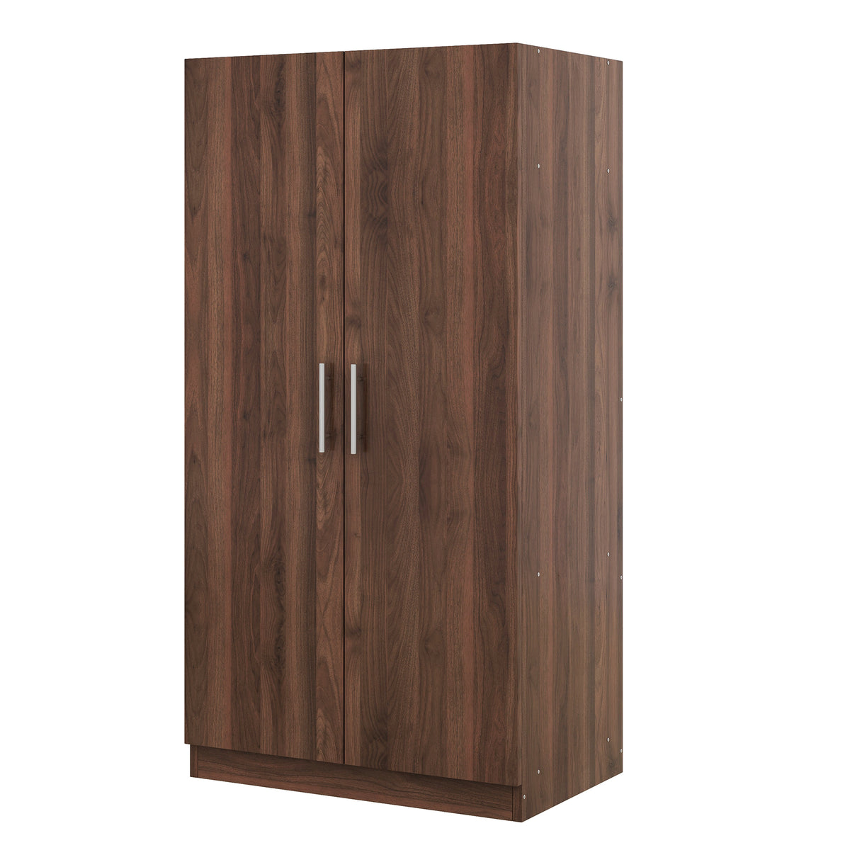 Nøordka Light Dresser Default 2-Door Wooden Wardrobe Armoire with 3 Storage Shelves In Brown