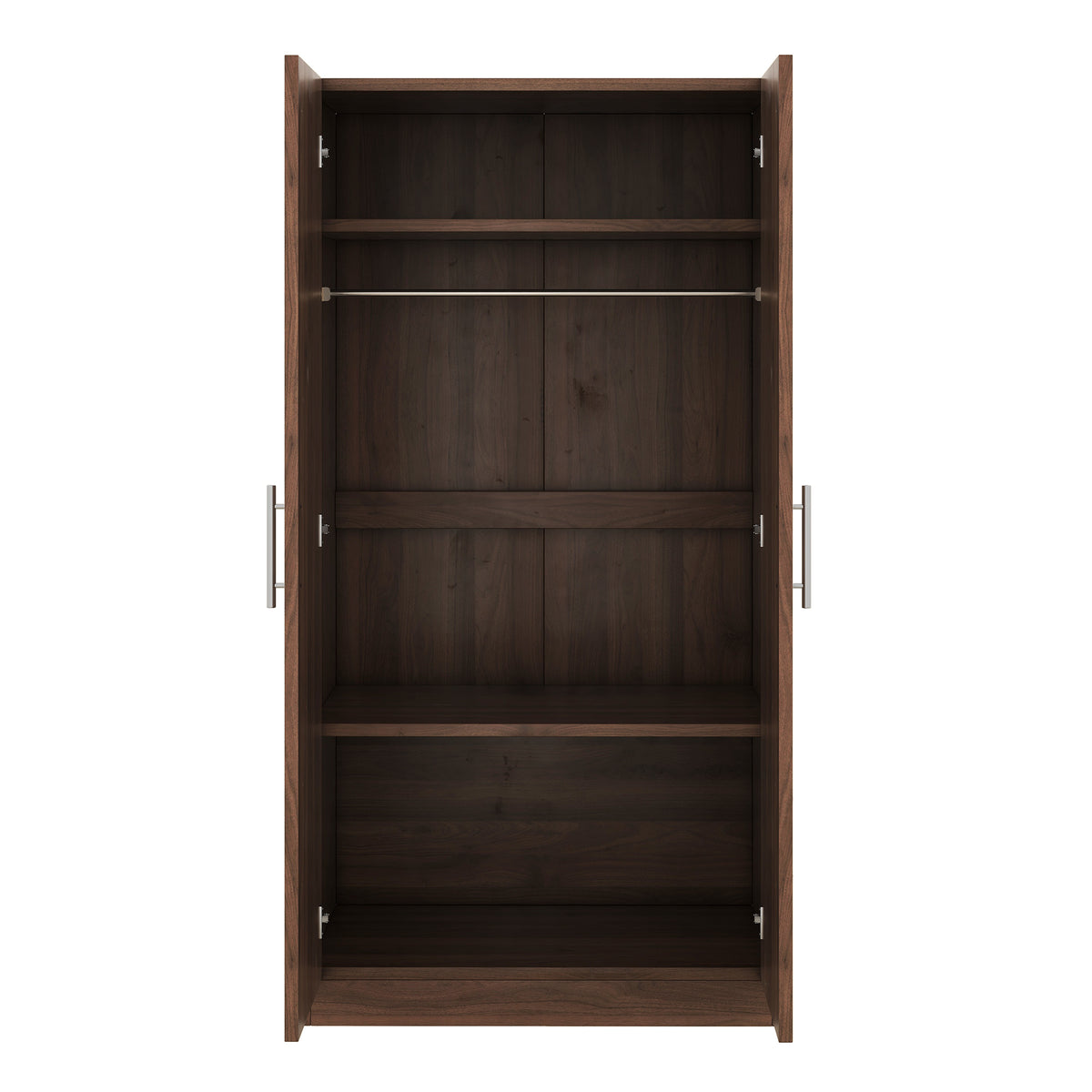 Nøordka Light Dresser Default 2-Door Wooden Wardrobe Armoire with 3 Storage Shelves In Brown