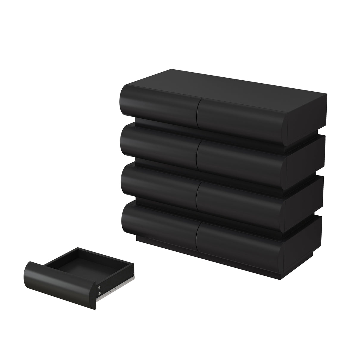 Nøordka Light Dresser Default 32" Black Handle Free Modern 8 Drawer Dresser