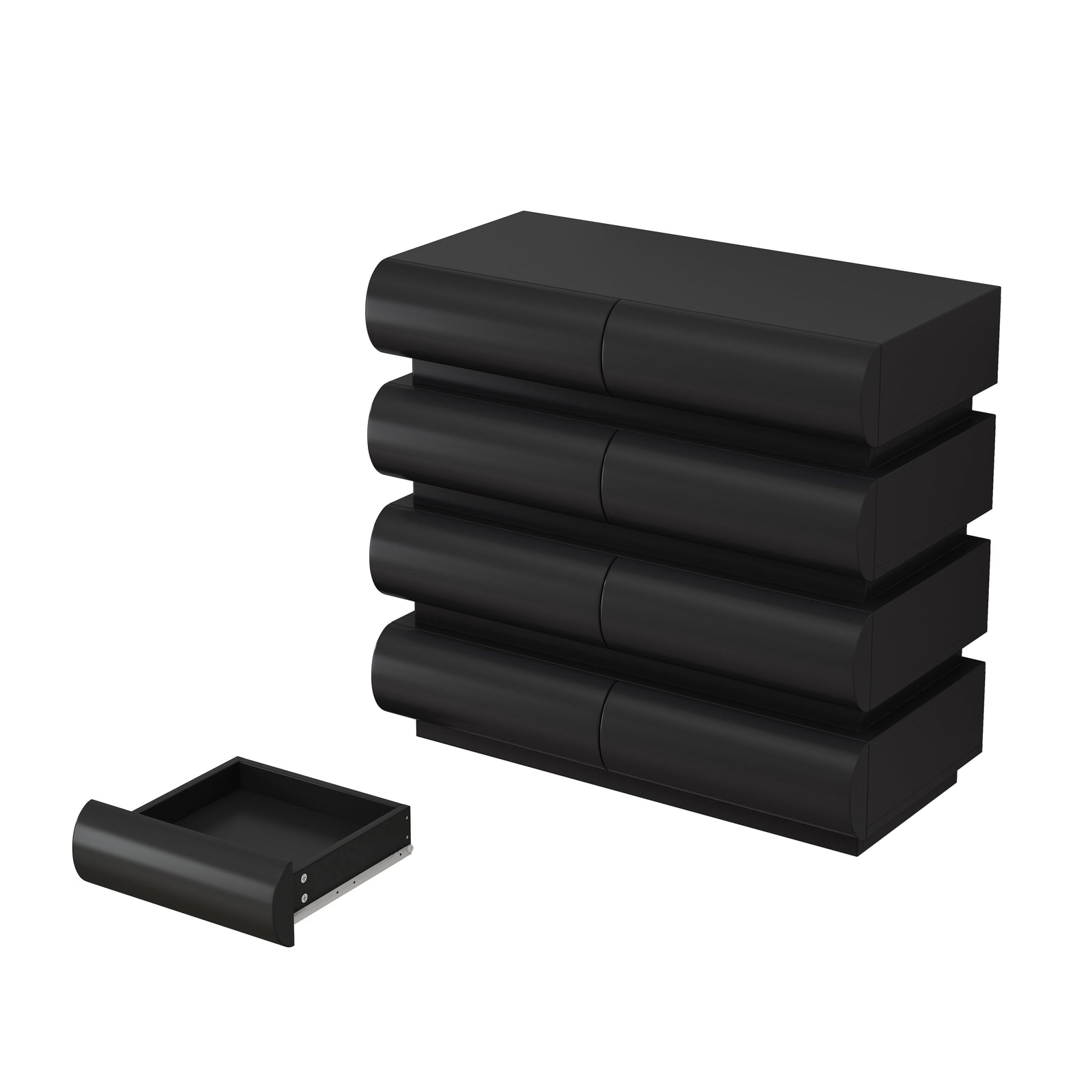 Nøordka Light Dresser Default 32" Black Handle Free Modern 8 Drawer Dresser