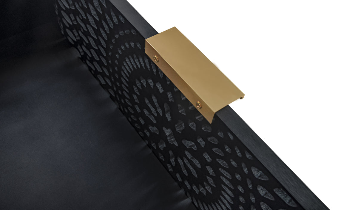 Nøordka Light Dresser Default 32" Black Hollow-Carved 3 Drawer Cabinet &amp; Dresser with Metal Handling