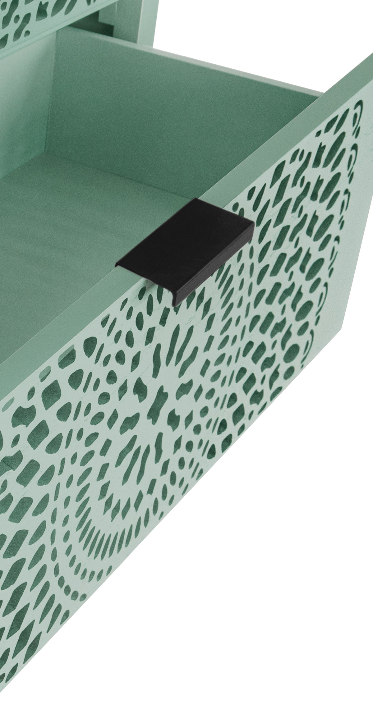 Nøordka Light Dresser Default 32" Light Green Hollow-Carved 3 Drawer Cabinet Dresser with Metal Handling