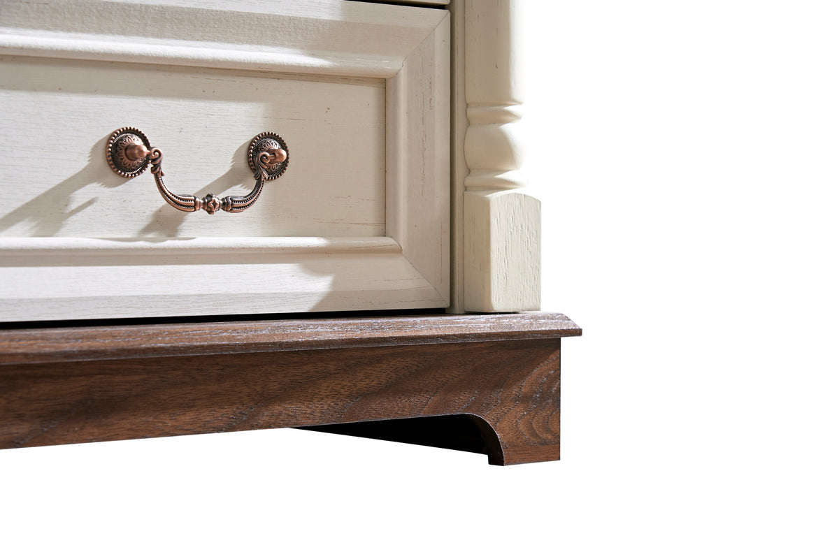 Nøordka Light Dresser Default 32" Walnut Farmhouse Style 5 Drawer Wooden Dresser Chest