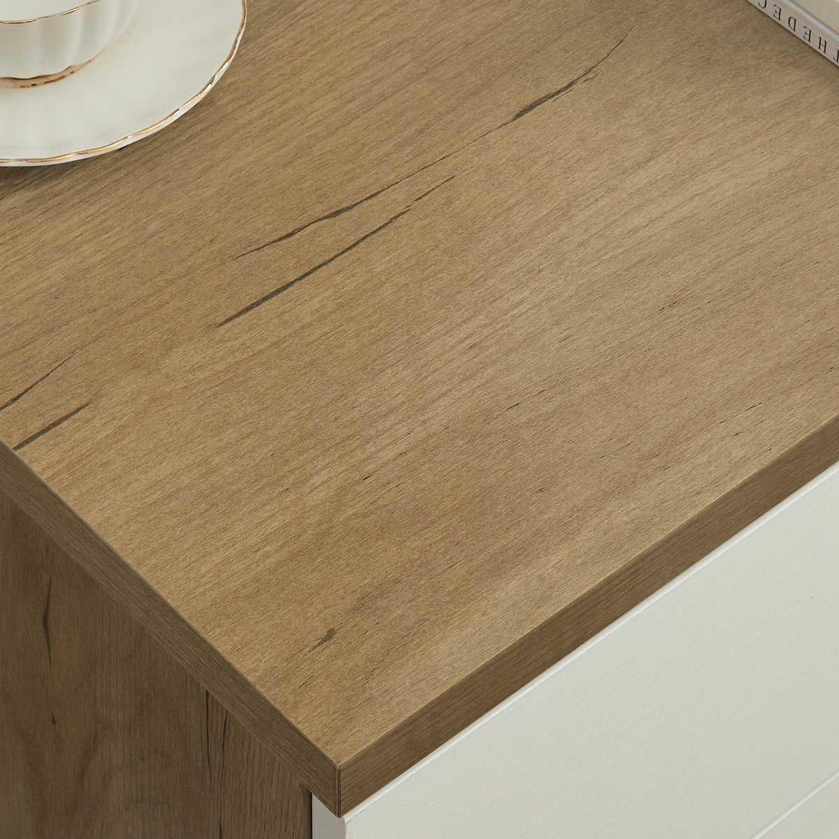 Nøordka Light Dresser Default 32" White Brown Drawer Dresser Buffet Cabinet &amp; Sideboard