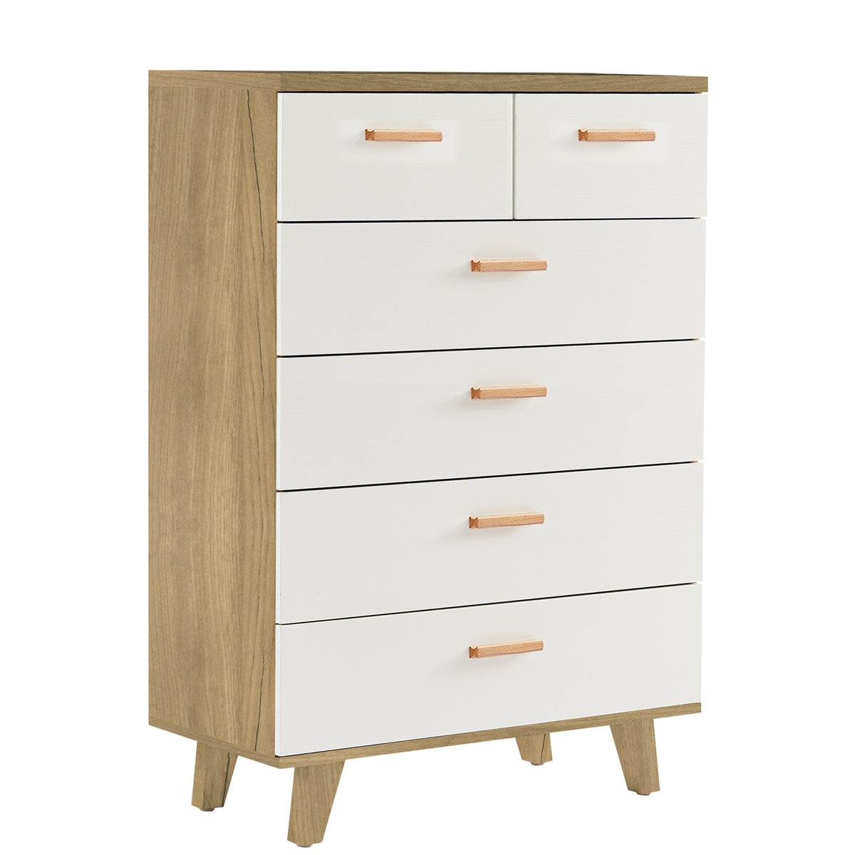 Nøordka Light Dresser Default 32" White Brown Drawer Dresser Buffet Cabinet &amp; Sideboard