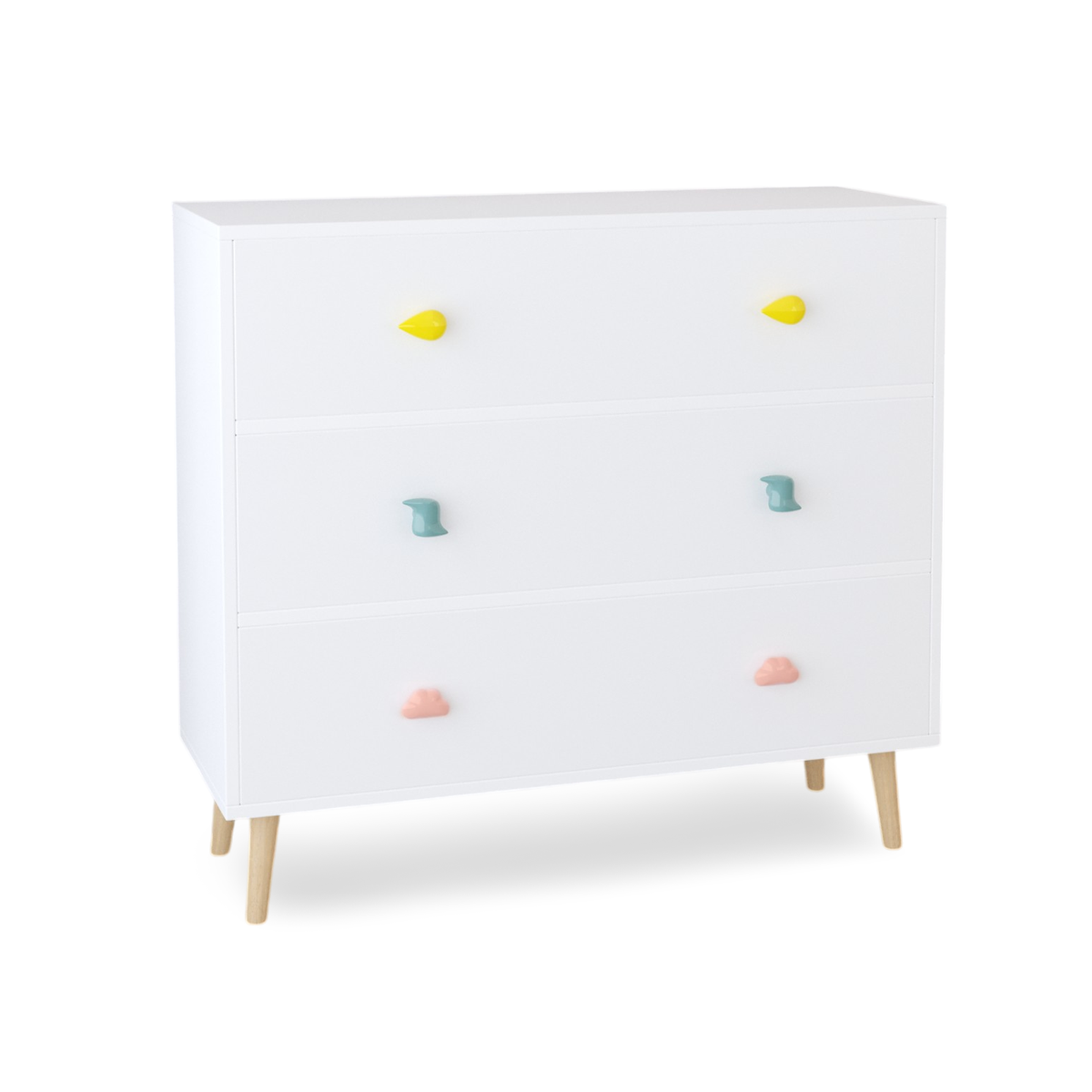 Nøordka Light Dresser Default 32" White Kids 3 Drawer Dresser &amp; Nightstand