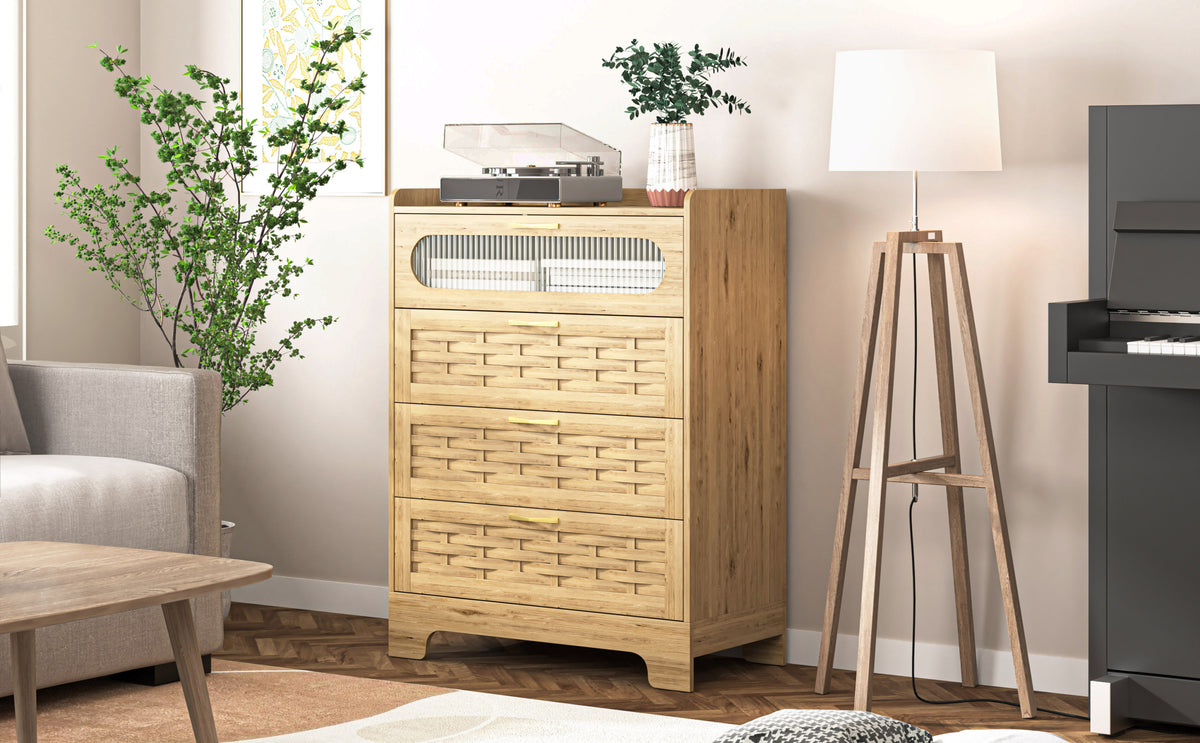 Nøordka Light Dresser Default 32" Wood 4 Drawer Dresser for Bedroom