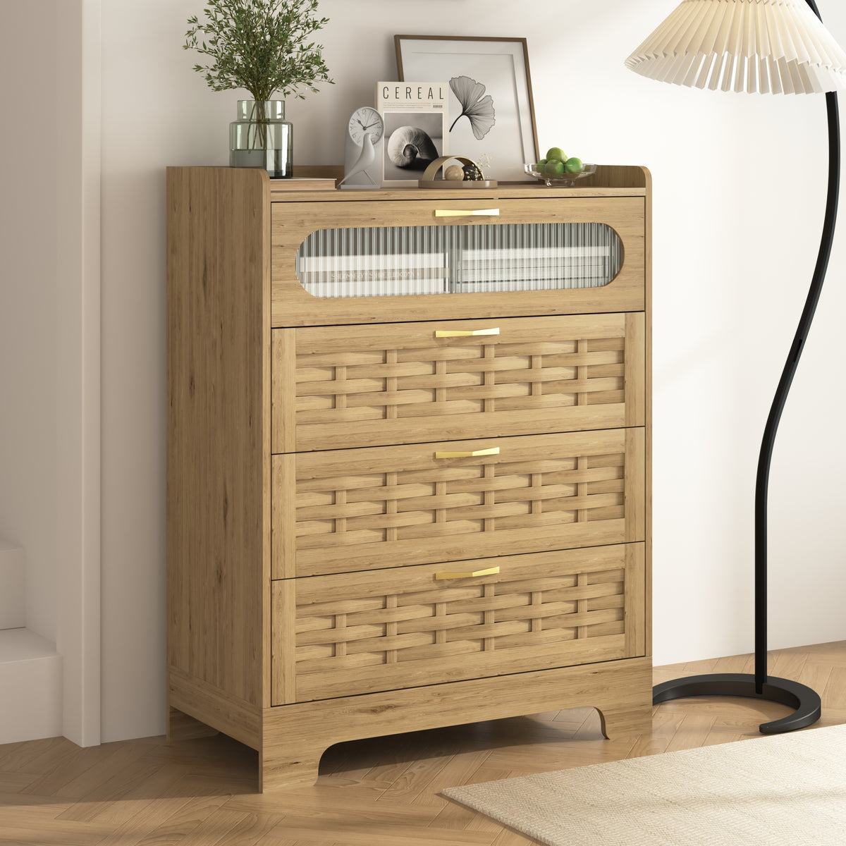 Nøordka Light Dresser Default 32" Wood 4 Drawer Dresser for Bedroom