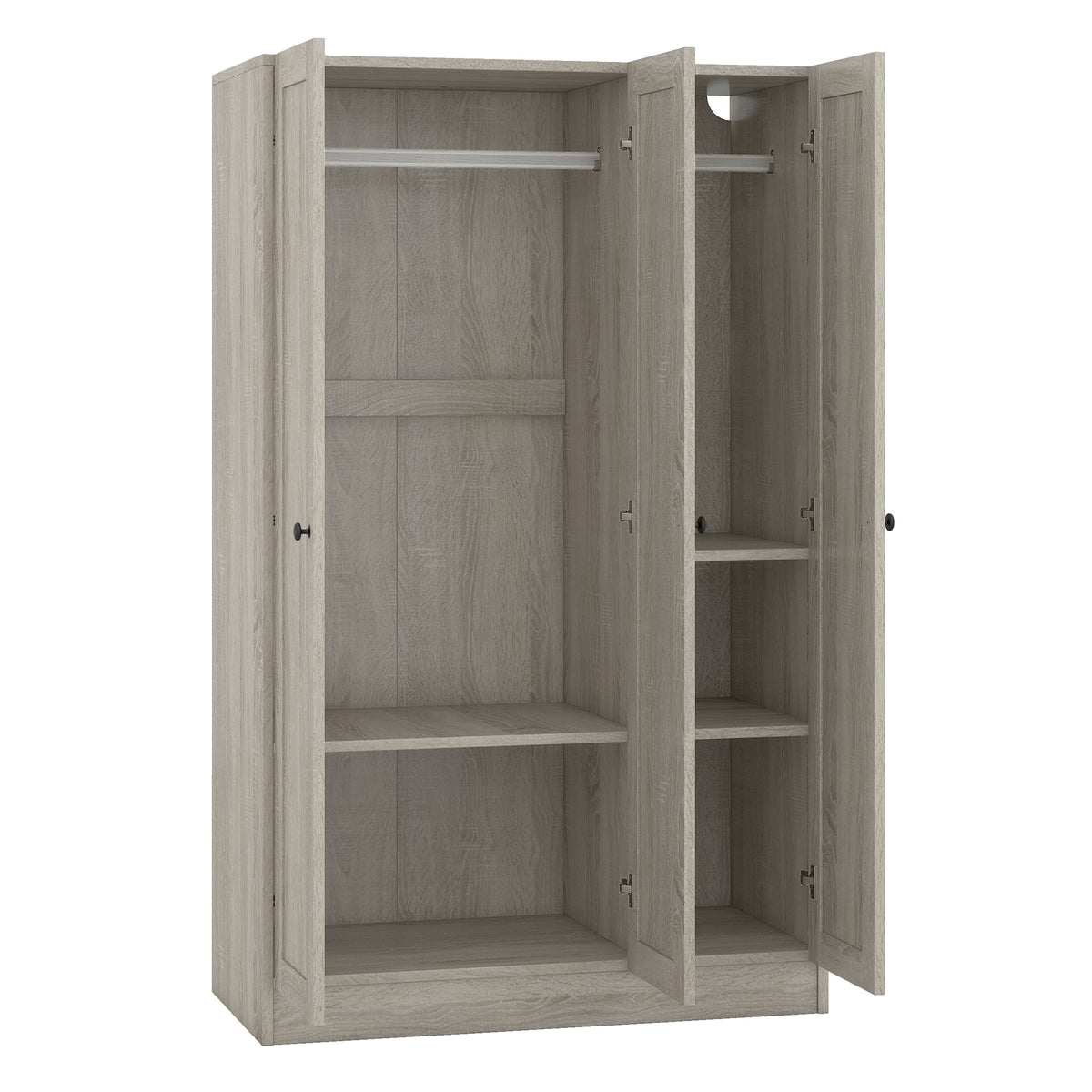 Nøordka Light Dresser Default 42" Gray 3-Door Shutter Wardrobe