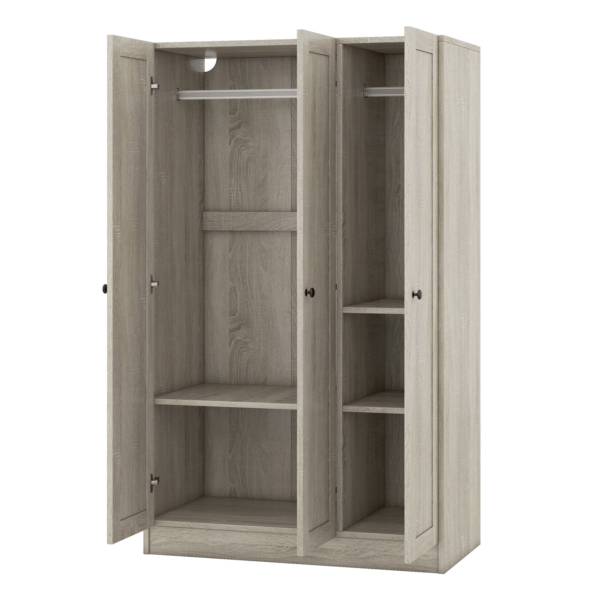 Nøordka Light Dresser Default 42" Gray 3-Door Shutter Wardrobe