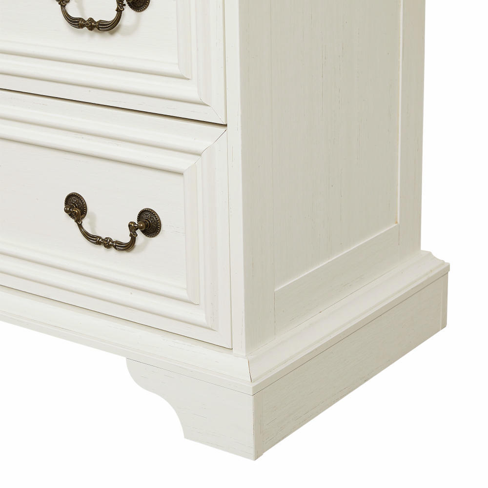 Nøordka Light Dresser Default 50" Antique White Farmhouse 7 Drawer Chest of Drawers