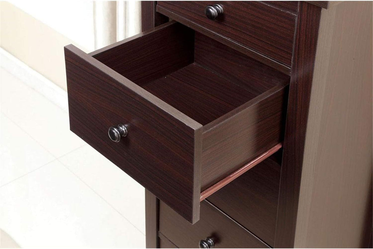 Nøordka Light Dresser Default 50" Espresso Compact Design 5-Drawer Chest