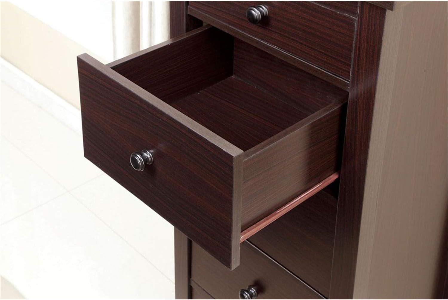Nøordka Light Dresser Default 50" Espresso Compact Design 5-Drawer Chest